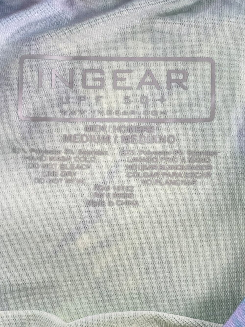 Ingear Swim Shirt UPF 50+ Long Sleeve Tie-Dye Men's Size Medium NEW - Picture 6 of 6